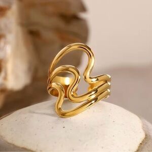 18K Gold Plated Creative Hollow Open Ring